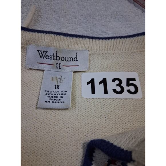 Vintage Westbound ll Japan Made Women's size 1X Split Neck Knit Hippie Sweater - Picture 10 of 12